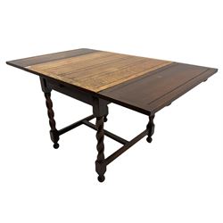 Early 20th century oak barley twist drawer-leaf dining table