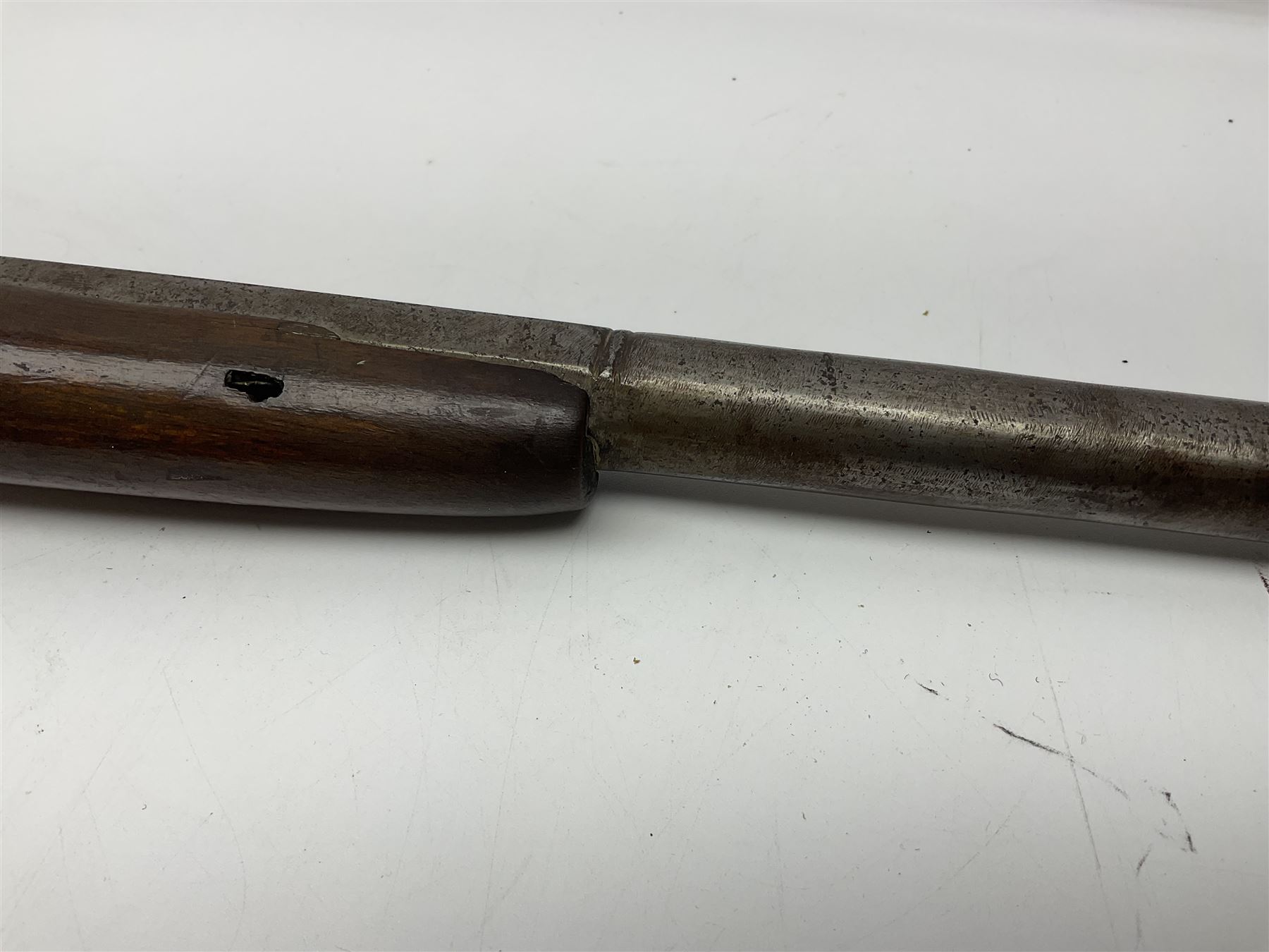 UNPROOFED/OUT OF PROOF SO RFD ONLY - three guns in poor condition comprising 19th century G. Coop 12-bore side-by-side double barrel hammer shotgun; 14-bore single barrel percussion sporting gun composed of various parts with cut-down barrel; and non-firing mock snider action ornamental gun (3)