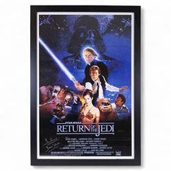 Autographed Star Wars Return of the Jedi movie poster, signed by Dave Prowse (Darth Vader), with certificate of authenticity from Danbury Mint, framed, frame H97cm