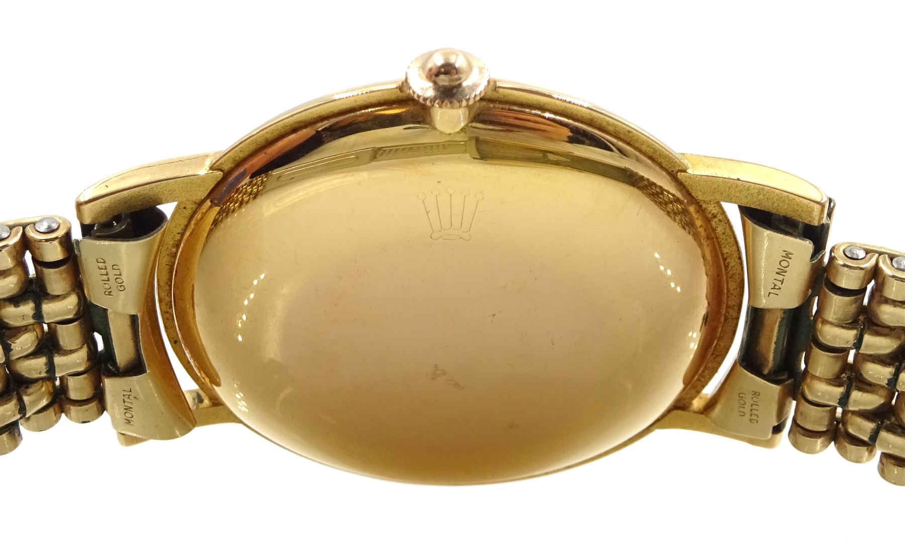 Rolex Precision Metropolitan Chronometer, gentleman's 18ct gold manual wind wristwatch, circa 1950s, Ref. 4325, case No. 376489, on gilt strap