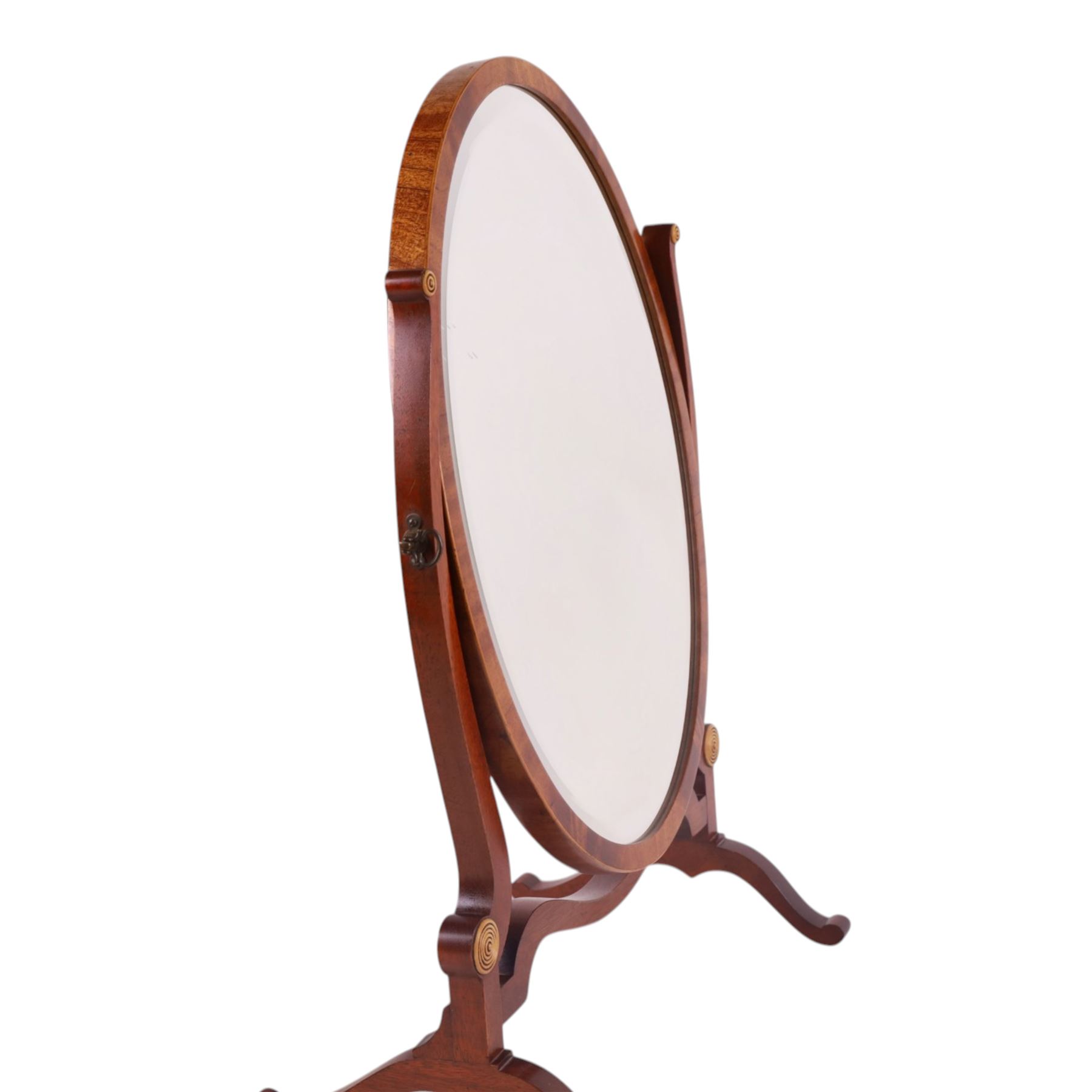 Edwardian dressing table mirror, of oval form, H56cm