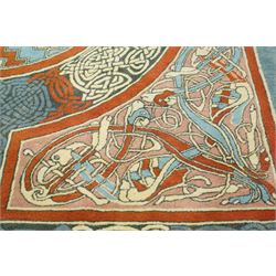 Loophouse - bespoke Lindisfarne Gospels design rug for the British Library, inspired by the St Mark gospel, limited edition of 20