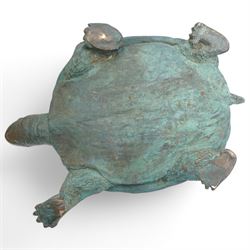 Bronze modelled as a tortoise, W36cm 