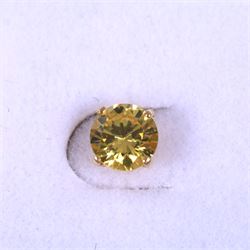 Pair of 9ct gold citrine stud earrings, boxed