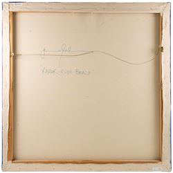 Abstract School (20th Century): 'Razor Fish Beach', oil on canvas, indistinctly signed and titled verso 102cm x 102cm (unframed)