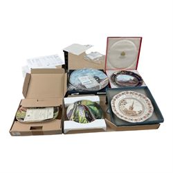 Collection of Coalport Railway interest collectors plates, including The London and North Eastern Railway, Steam Legends - The Elizabethan, Flying Scotsman, together with Spode The Flying Scotsman London & North Eastern Railway and other collectors plates, including Wedgwood and Davenport