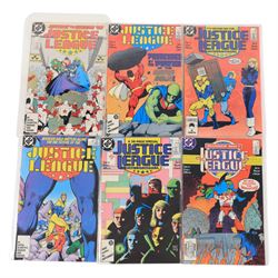 DC Comics Modern Age 'Justice League America' and 'Justice League International' comic books, spanning years 1987-1996, one-hundred and twenty four issues, together with seven DC 'Justice League' annuals #1, #2, #4, #5, #8, #9 and #10 and 1990 'Justice League International Special Mister Miracle 1990 World Tour' #1