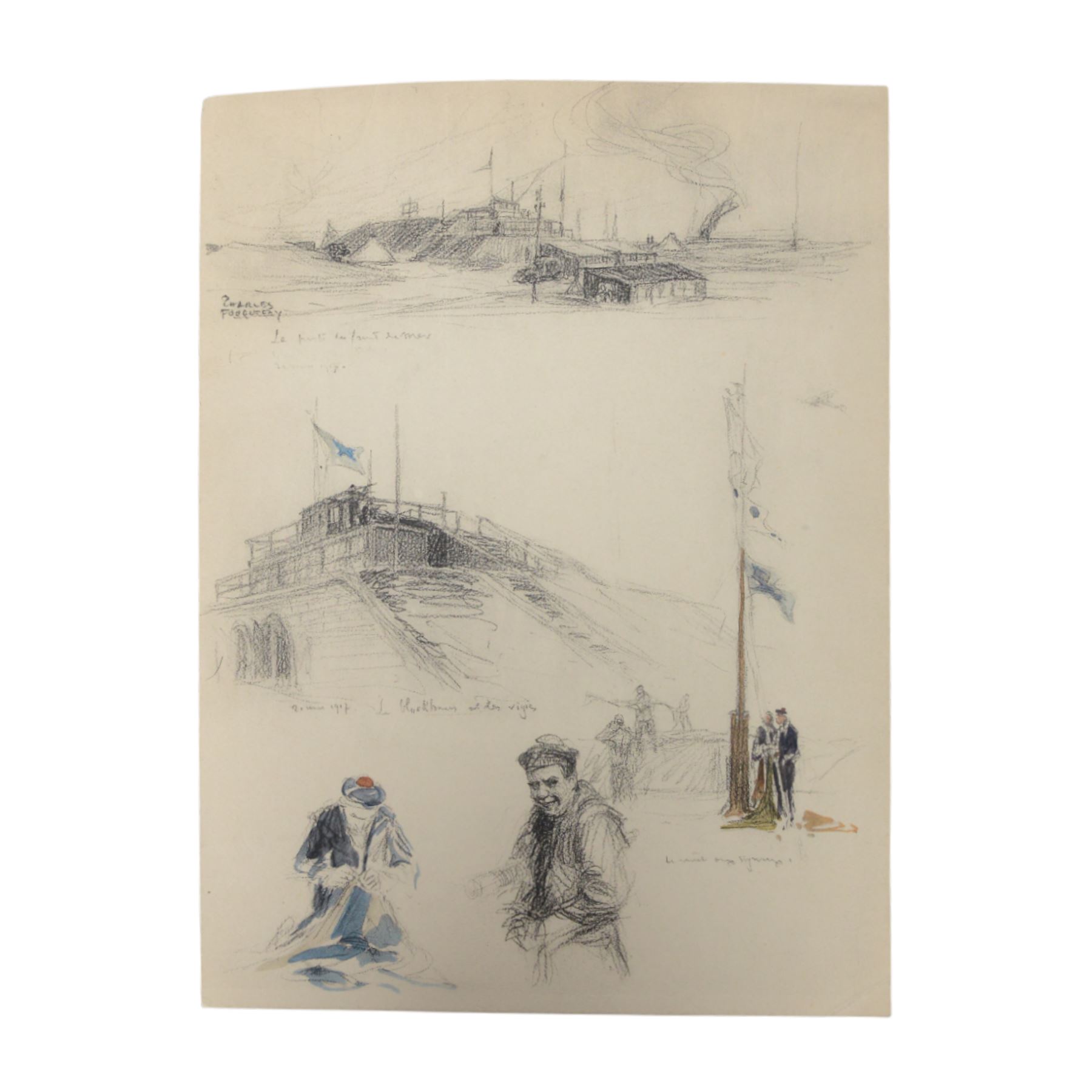 Charles Fouqueray; three limited edition prints from the Great War 1914-18, H29cm
