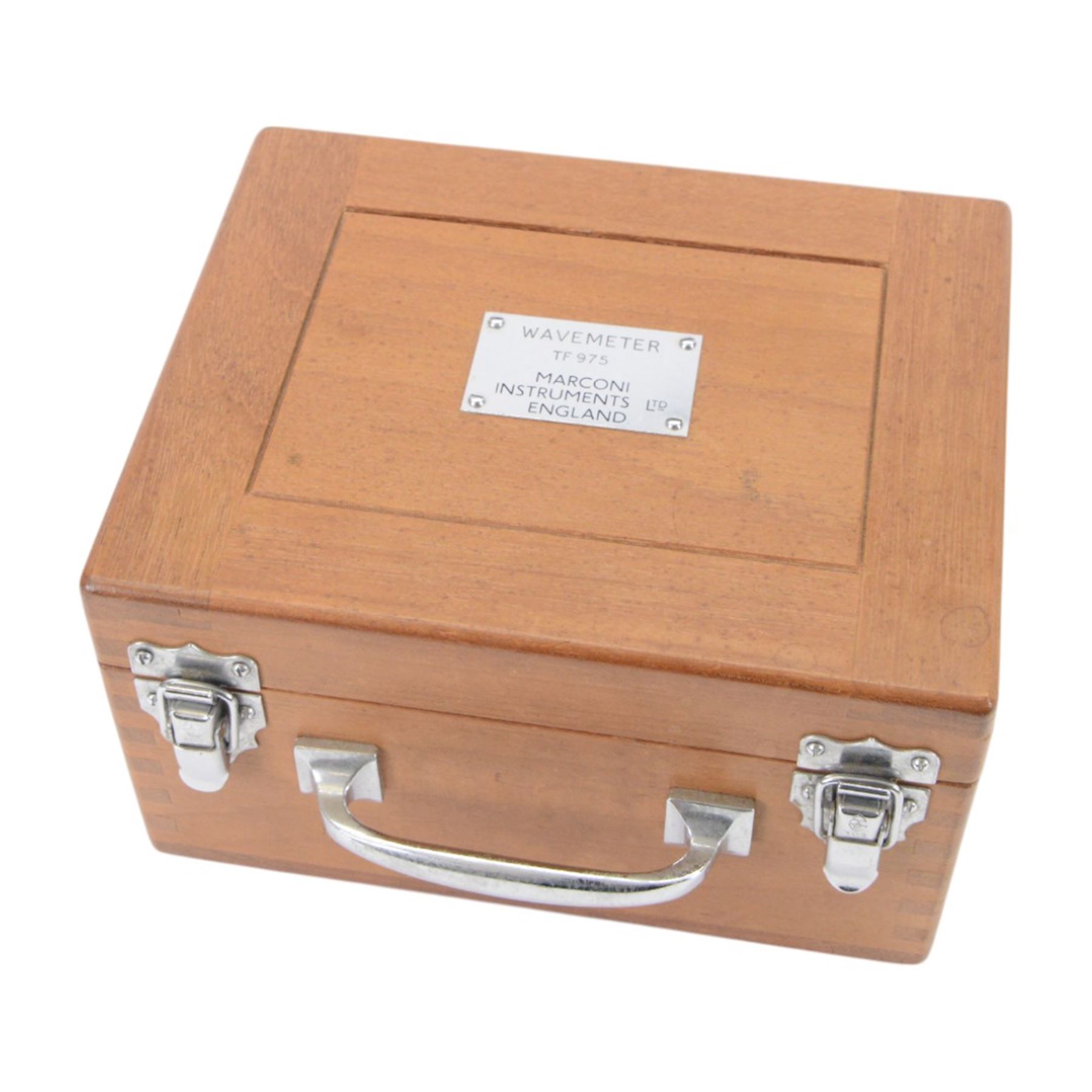 Marconi Instruments Ltd Wavemeter no. TF975, in fitted wooden case, together with a Bellingham & Stanley Ltd abbe refractometer no. A81090 and a Beck Wavelength Reversion Spectroscope, in wooden box