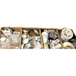 Collection of ceramics, including Royal Doulton Berkshire tea wears, Brambley Hedge trinket dish and bowl, Lurpak butter dish and toast rack etc, in four boxes  