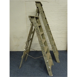  Two vintage decorators ladders (H158cm and H211cm)  