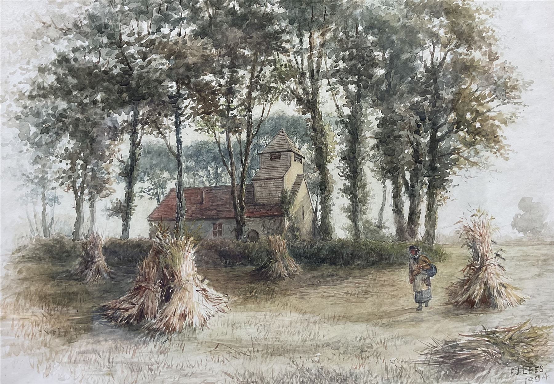 Frederick John Lees (British fl. 1870-1900): 'Cliveden on Thames' and 'Little Boveney Church near Windsor', pair watercolours signed and dated 1894 together with 'Twickenham Ferry', watercolour signed and dated 1895 by the same hand max 26cm x 36cm (3)