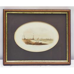 George Weatherill (British 1810-1890): Shipping off the Yorkshire Coast, oval vignette watercolour signed in pencil 11.5cm x 17cm
Provenance: private Whitby collection
