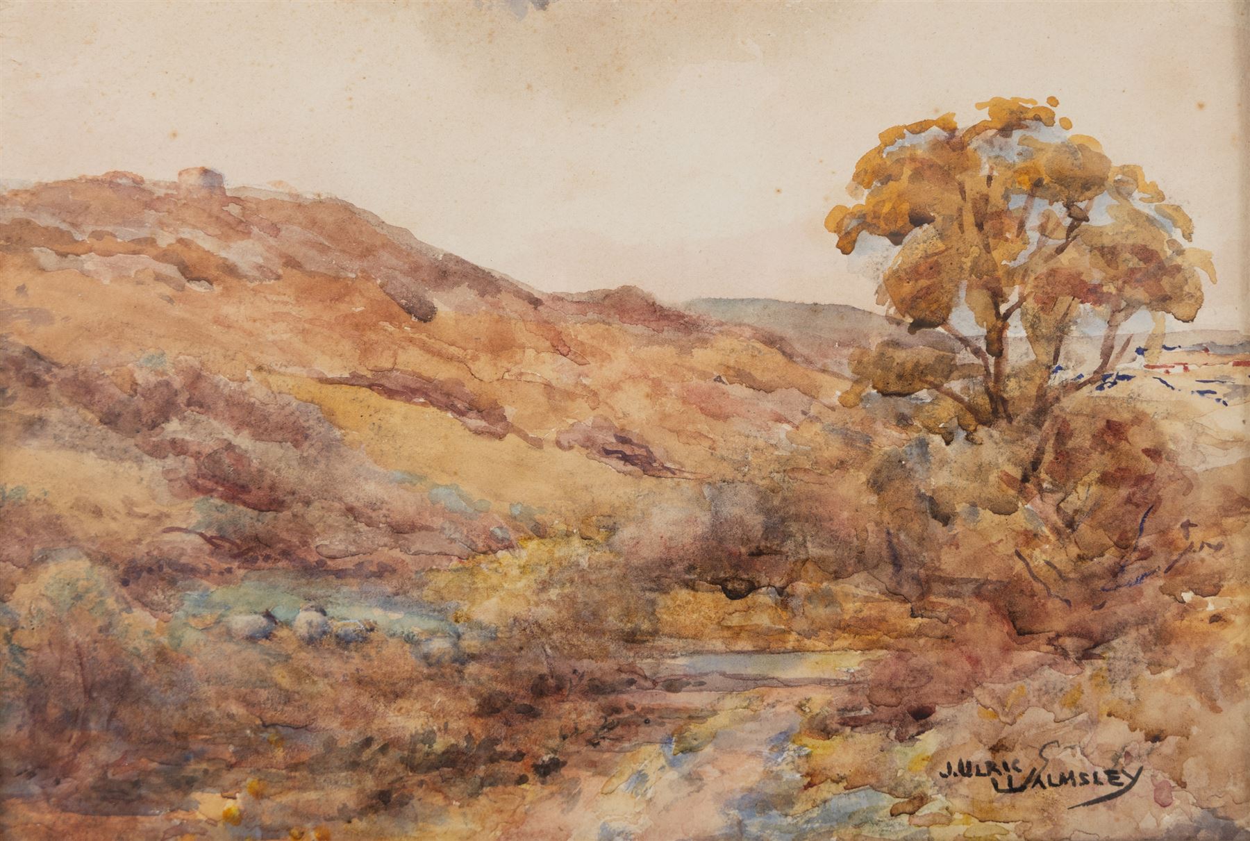 James Ulric Walmsley (British 1860-1954): 'Harwood Dale', watercolour signed, titled on artists label verso 19cm x 28cm 