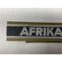 Two WW2 German cuff titles - Afrikakorps 1st Pattern and Technische Nothilfe (Technical Emergency Help) (2)