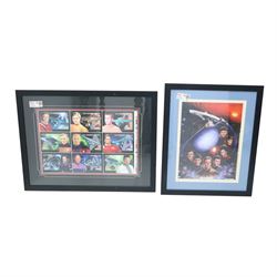 Ten Star Trek prints, including limited edition prints by James Cukr, 20th Anniversary lithograph, Dynamic Forces lithographs, signed Women of Star Trek print, all framed, etc largest 112cm x 83cm