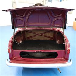 1953 Hillman Minx Saloon

Registration: NYP 135
Engine: 1,265cc petrol
Transmission: Manual, column change
Odometer reading: 37,553 miles
Colour: Maroon red
Interior: Cream
Former keepers: 3
V5C: Present
Keys: One

A 1953 Hillman Minx four-door saloon, finished in maroon red with a contrasting cream interior.

Powered by a 1,265cc petrol engine with manual column-change transmission. The Smiths speedometer displays 37,553 miles, although this mileage has not been independently verified.

The vehicle has previously been restored and presents with glossy maroon paintwork, cream bench seating and a period dashboard and steering wheel. The engine bay is painted to match the exterior and appears generally tidy. The underside has been coated or undersealed in places, with the chassis, floor sections, suspension and exhaust visible in the accompanying photographs.

At the time of cataloguing, the engine turned over but did not start.

Features

• 1,265cc petrol engine
• Manual column-change transmission
• Right-hand drive
• Four-door saloon body
• Maroon red exterior
• Cream bench-seat interior
• Smiths instrumentation
• Period dashboard controls
• Steel wheels with chrome hubcaps
• Chrome bumpers and exterior trim
• Rear-hinged bonnet
• Leaf-spring suspension

History and Documentation

• V5C registration document present
• Three former keepers recorded
• One key
• Pitman’s handbook included

Condition

The vehicle is presented in restored condition. The maroon paintwork retains a good overall gloss, with some age-related marks and imperfections visible on closer inspection.

The cream interior presents well overall, with signs of age and use to the upholstery, carpets, dashboard and controls. Some surface deterioration and pitting are visible to areas of the chrome and brightwork.

The engine bay appears tidy, although some wiring and ancillary components appear non-original or subsequently renewed. The underside has received protective coating or underseal in areas. Prospective purchasers should inspect the structure, chassis, floor, suspension and mechanical components carefully.

At the time of cataloguing, the engine turned over but did not start. The vehicle has not been mechanically inspected or road tested by the auctioneers.

Prospective purchasers should satisfy themselves as to the vehicle’s condition, specification, originality, mileage, identity and roadworthiness before bidding.

This vehicle forms part of the Estate of the Late John Sills and is offered for sale by the Executors, confirming a genuine reason for sale.