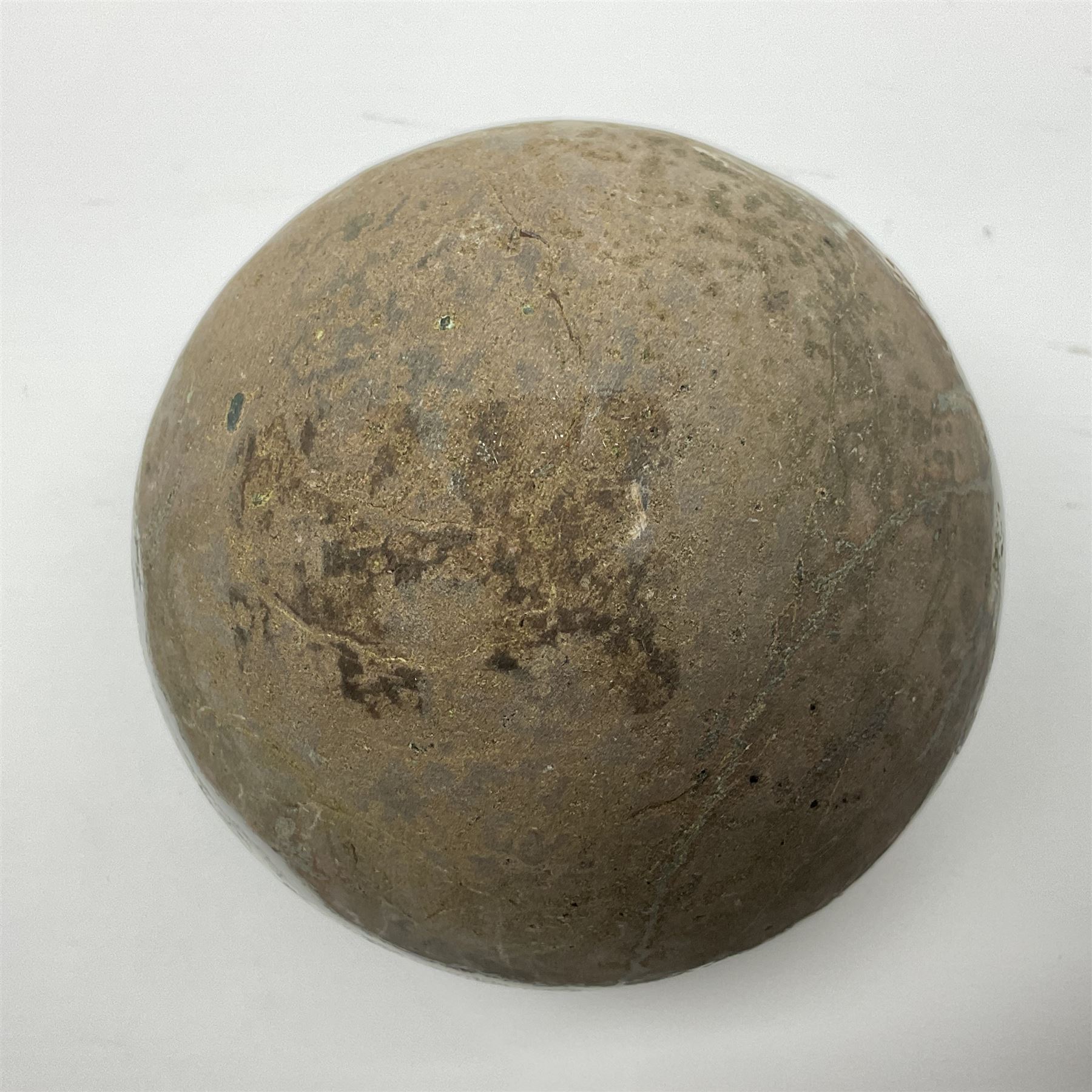 Pair of amethyst geode spheres, with purple crystalline internal formations, D9cm