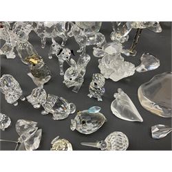 Swarovski Crystal animals, to include sheep, pigs, antelope, cockeral and hen, chicks, Pegasus, owls, giraffe, etc, together with Swarovski Crystal dancer, Isadora