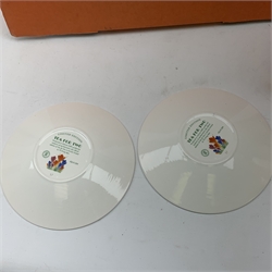 A limited edition Wedgwood Clarice Cliff Tea For Two set, comprising teapot, and two teacups and saucers, decorated in the crocus pattern, with boxes and certificates. 