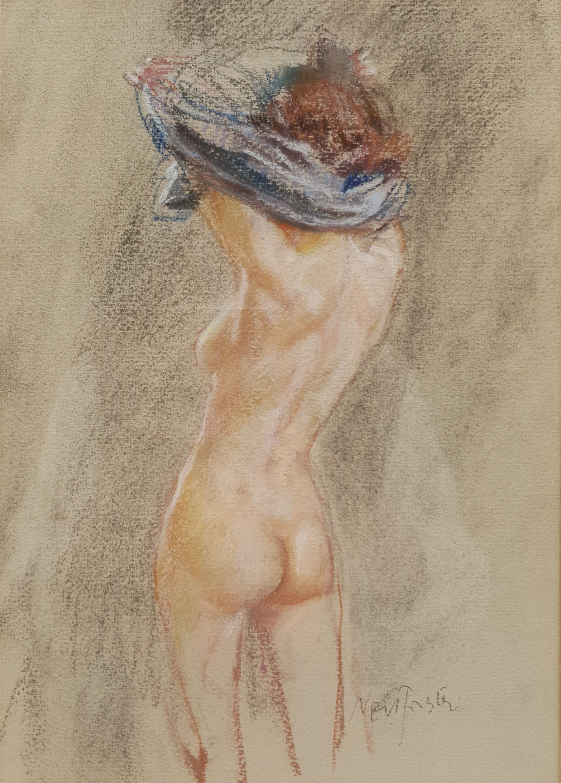 Neil Forster (British 1942-2016): Female Nude, pastel signed 25cm x 18cm