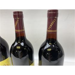 Mixed red wines comprising Tyrrell's Vintage 1992 Long Flat Red, 750ml, 12.5% vol, four bottles, Goundrey Mount Barker 1992 Cabernet Merlot, 750ml, 12% vol, four bottles, and four Tyrrell's Old Winery pinot noir, 13% vol (12)