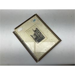 J M Oldroyd (British 19th century): Church with Figure, oil on canvas signed and dated 1894; Michael Langdale (British 20th century): 'Morvah Church', oil on canvas signed and dated '92 together with another 19th century oil of a similar subject and three further pictures of churches max 28cm x 38cm (6)