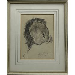 Philip Naviasky (Northern British 1894-1983): 'Sonia', pencil study signed 'Philip Naviasky' c1935, 26cm x 19cm 
Provenance: in the collection of Mr & Mrs M J Reid of Leicester, letter to them from Millie Naviasky in Nov. 1988 confirming attribution
