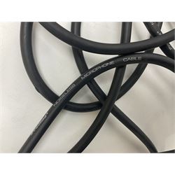 Shure SM58 Dynamic microphone; in original bag with paperwork; Shure Prologue 10H-LC Dynamic microphone; boxed; each with cable and tubular chrome adjustable stand (4)