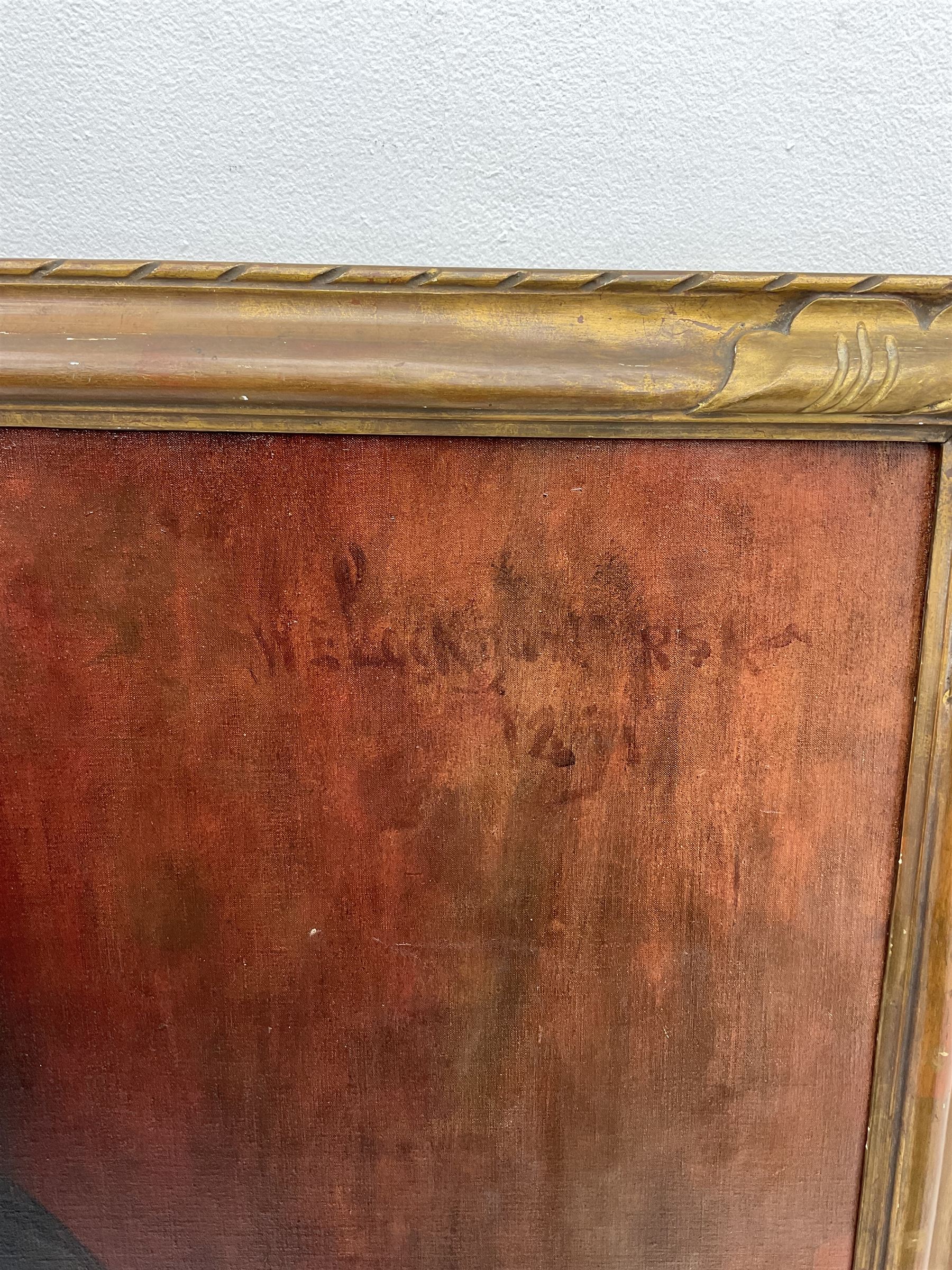 William Ewart Lockhart RSA (Scottish 1846-1900): Portrait of Mary Polson (1832-1911), oil on canvas signed and indistinctly dated 126cm x 101cm 

Notes: Mary was the wife of John Polson, of Paisley and Castle Levan, who discovered and patented a method for producing corn flour, transforming the fortunes of his father’s muslin manufacturing plant in Paisley. William Ewart Lockhart was a family friend of the Polsons, and painted John Polson’s portrait in 1893. In 1887, the couple's daughter, Mary Alice Polson, married Archibald Corbett, then the Liberal Unionist MP for Glasgow Tradeston. The pair purchased the Rowallan Estate in Ayrshire in 1901, donating their previous home at Rouken Glen as a public park to the citizens of Glasgow. Upon his retirement from the House of Commons in 1911, Corbett was granted the Barony of Rowallan, becoming 1st Baron Rowallan. 

Mary was made an Honorary Burgess of Paisley at the Clark Halls and was presented with a parchment and casket by a Mr MacKean on behalf of the Town Council. She also contributed funds for the erection of a nurses’ home, Paisley Infirmary, and Thomas Shanks Memorial Park in Johnstone, named after her brother, Colonel Thomas Shanks.

Lockhart studied at the Royal Scottish Academy from the age of thirteen in 1860, and by 1861 he was submitting work to its Annual Exhibition. He exhibited annually at the RSA for the remainder of his life, with the exception of 1864 when he went to Australia to improve his health, and 1889/90, when completing a royal commission celebrating the 1887 Jubilee. Lockhart is most renowned for his commissioned portraits, though he also painted scenes of Spanish life following several visits to the country.