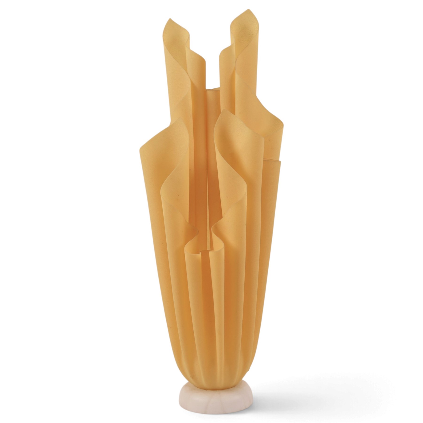 Georgia Jacob Athena table lamp, the resin shade resembling a flaming torch and raised on a shallow domed base, H52cm