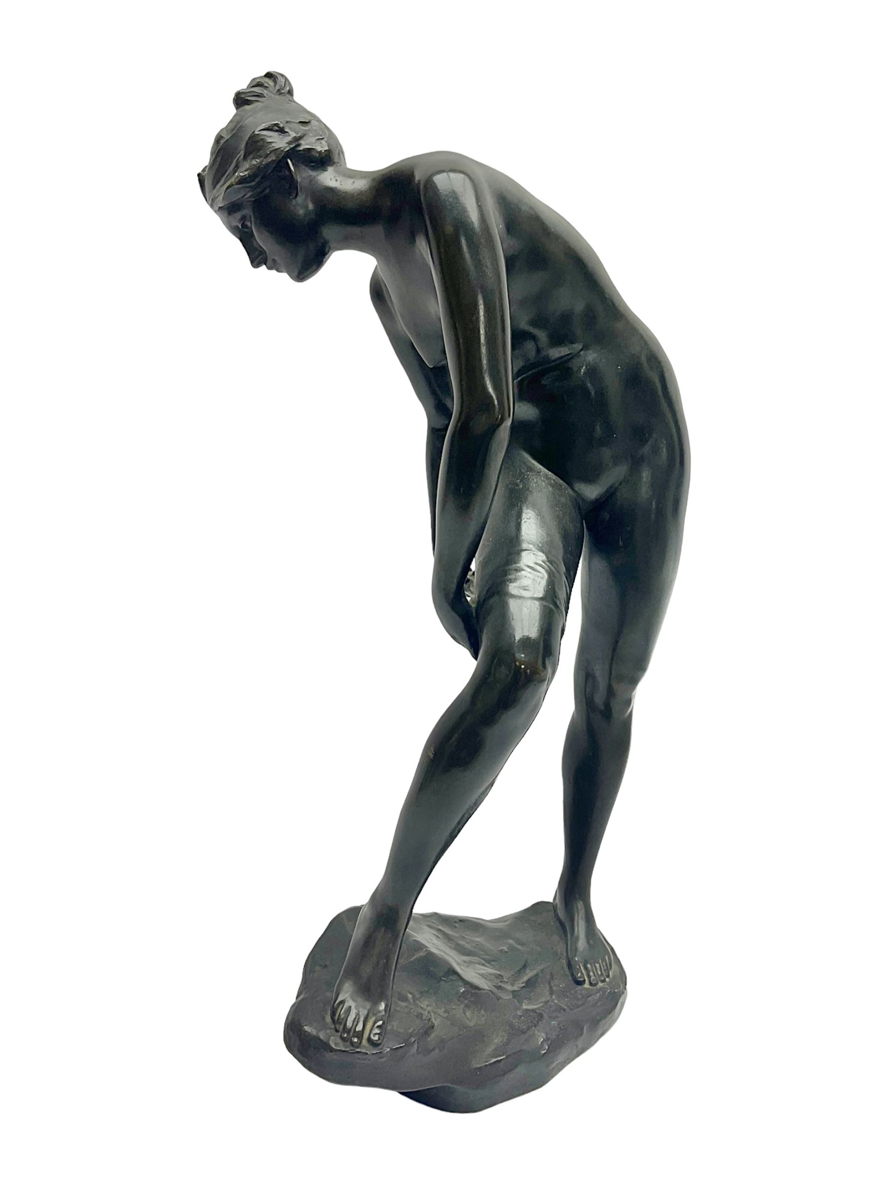 Sir Edgar Bertram MacKennal (Australian 1863-1931), Diana Wounded, bronze with black patina, signed and dated B MacKennal 1905, H37cm