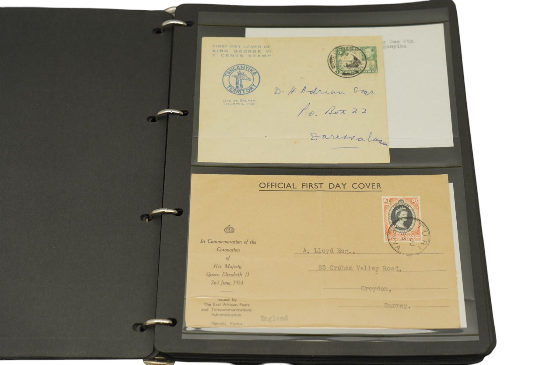 Postal history and ephemeral items, including Air Mail covers, Queen Victoria Natal post card and other stamps on postcards, mourning covers, commemorative covers, Queen Elizabeth II Tristan Da Cunha half pence to nine pence stamps on cover with 'Gough Island' postmark, various Imperial Airways covers etc, the majority being Africa but also with some all World material, housed in a binder and loose
