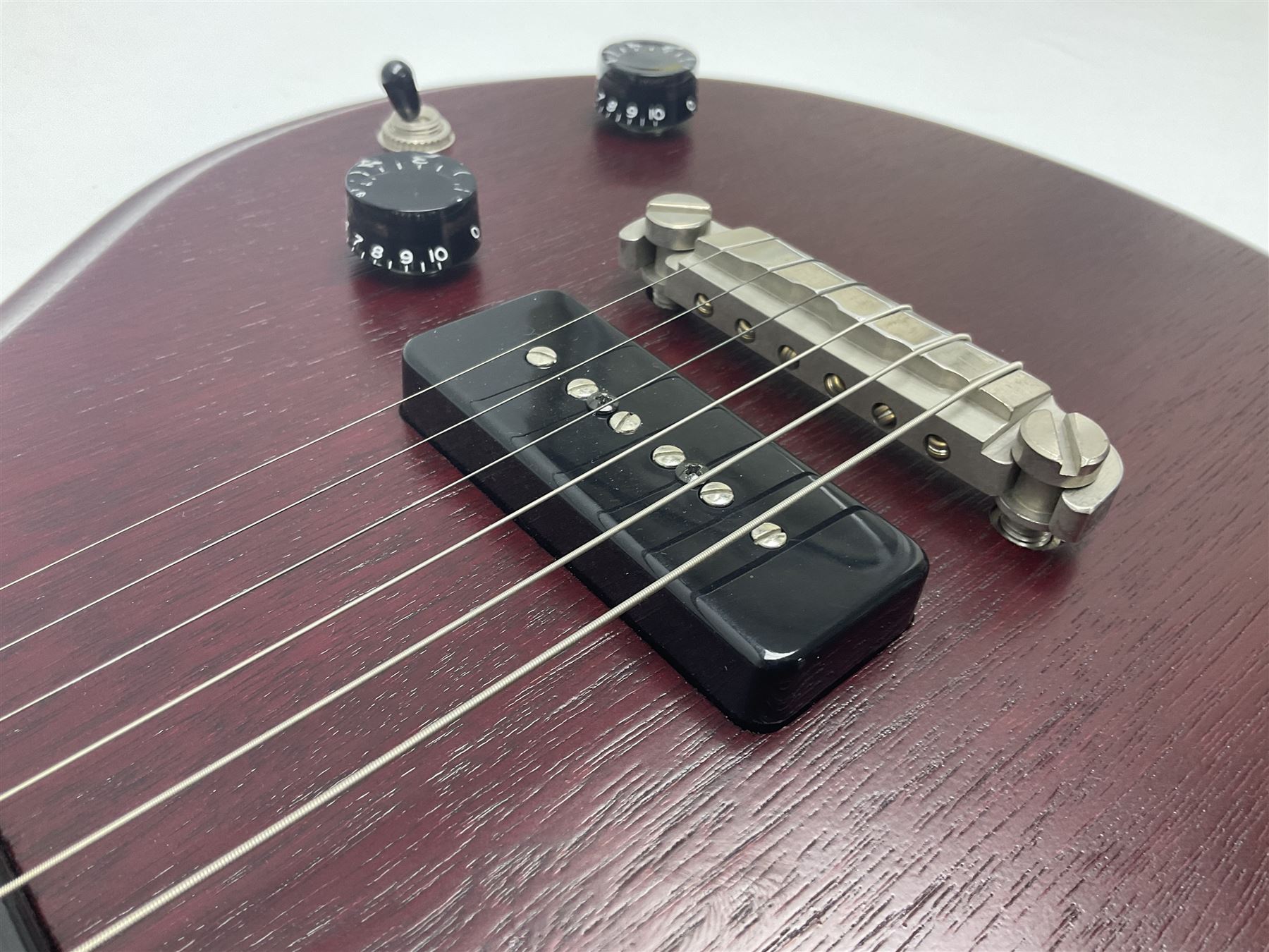 British hand-made mahogany electric guitar by 'JJ' luthier Dan Macpherson c2012 L95cm; in FX lightweight carrying case