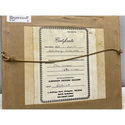 John Sowden (Bradford 1838-1926): Ox Cart in 'Heidelberg', watercolour and pencil unsigned, titled and dated 1874 in the artist's hand 10.5cm x 16cm 
Provenance: with Kirkgate Picture Gallery Thirsk, label verso