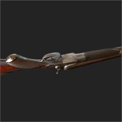 William Moore & Grey, 10 bore double trigger hammer gun, side by side double barrel with 81.5cm (32