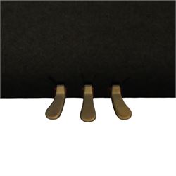 Yamaha model U5 upright piano retailed by Harrods, 88 keys and three pedals within high gloss ebonised case, serial no. 6055292, with Roland black button top piano stool