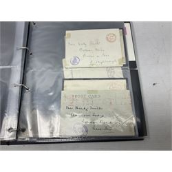 Postal history including air mail, telegrams, covers with 'Privy Purse Buckingham Palace' stamp, first day covers etc, housed in two ring binder folders