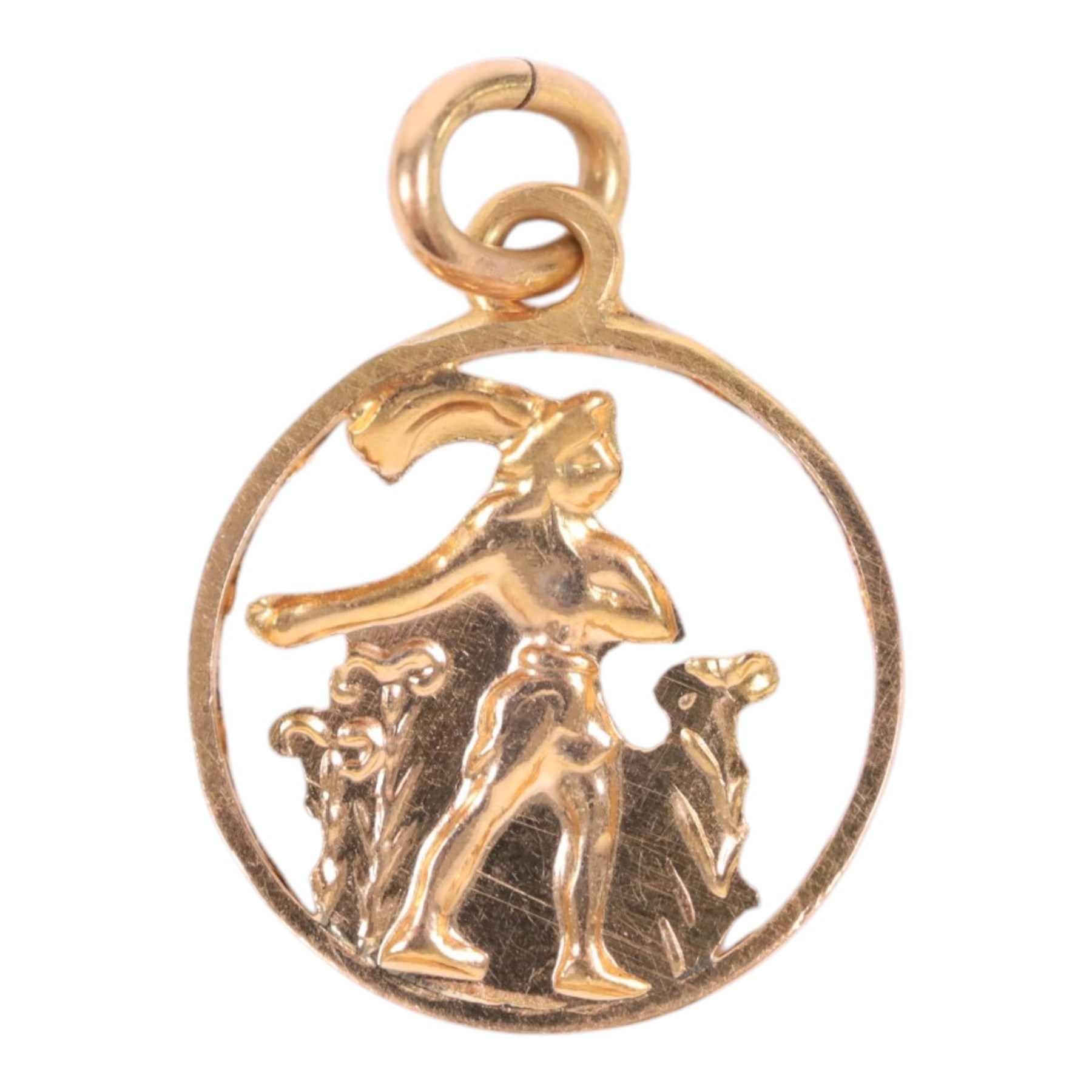 18ct gold charm and two single earrings, 14ct gold single earring and 9ct gold jewellery oddments, comprising single earrings and chain links