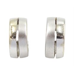 Pair of 14ct white gold hoop earrings