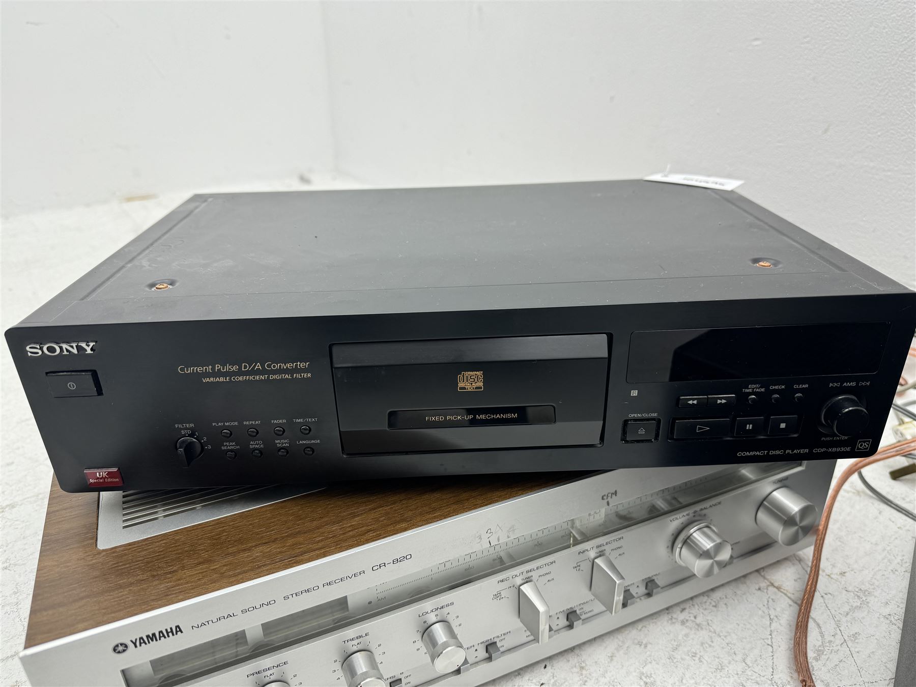 Hi-fi separates, to include Sony Current Pulse D/A Converter CD player CDP-XB930E, Yamaha Natural Sound Receiver R-S700 and a Yamaha Natural Sound Stereo Receiver CR-820