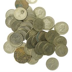 James II gun money shilling, May 1690, George VI threepences hammered coins, Victorian 1837-1897 bronze medallion, Calder Vale Agricultural Society bronze medallion awarded to Christopher Rawson for Best Five Years Old Roadster Gelding 1841 and other items 