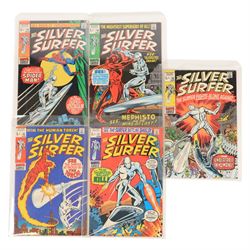 Seventeen Marvel Silver Age 'The Silver Surfer' comic books, spanning years 1968-1970, comprising issues #2, #3, #4, #5, #6, #7, #8, #9, #10, #11, #12, #13, #14, #15, #16, #17, #18
