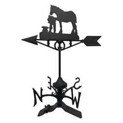 Ridge mounting weathervane with Blacksmith and horse finial, H65