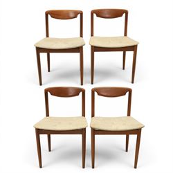 Meredew Furniture - Mid 20th century teak dining chairs, later reupholstered 