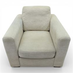 Contemporary armchair, upholstered in neutral fabric