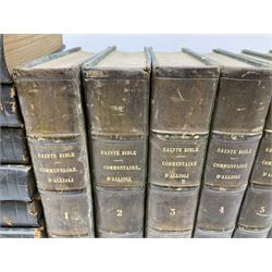 Histoire De Saint Bernard Et De Son Siecle par Le R.P. Marie-Theodore Ratisbonne. 1864 Paris. Two volumes; Nouveau Commentaire Litteral, Critique Et Theologique. 1854 Paris. Nine volumes; and Oeuvres De M. Audin. 1845/7 Paris. Eight volumes. All with leather bindings (19)