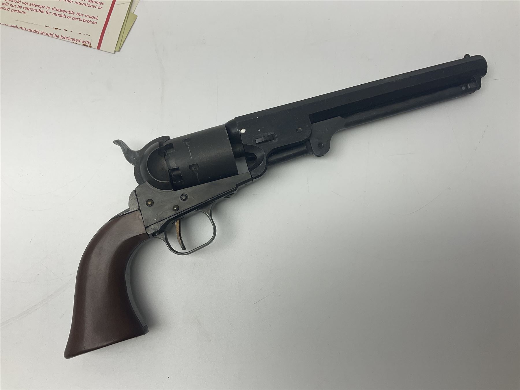 Modern Replica Models Japan non-firing copy of an 1851 Navy percussion cap revolver, .36 cal, boxed with paperwork, L31cm - Disposed 25.06.25 - Notified 24.07.25