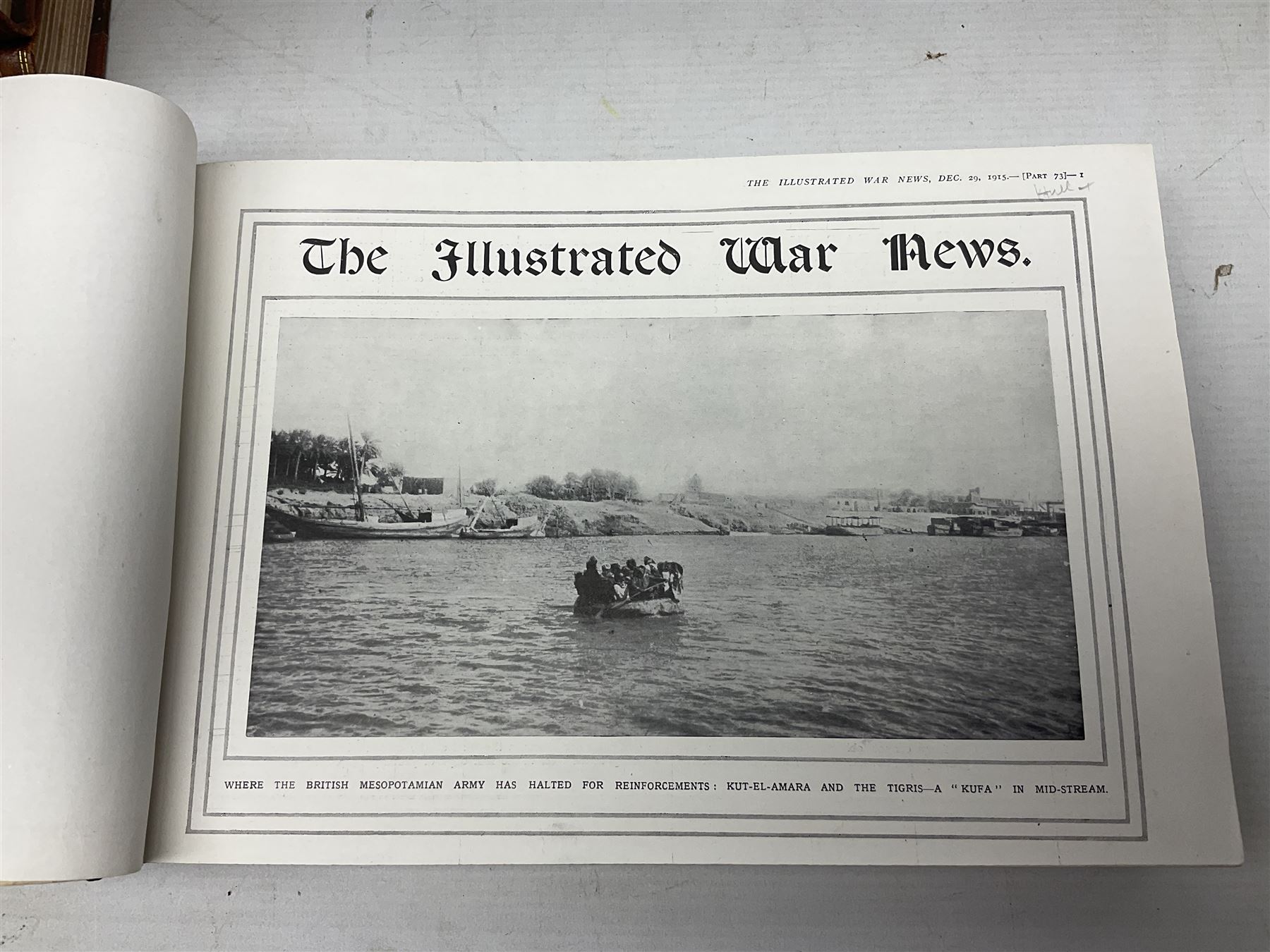 The Illustrated War News - Being a Pictorial Record of the Great War. Parts 1 -96 August 12th 1014 - June 7th 1916 uniformly bound in eight oblong quarto volumes with half-leather/gilt binding. Published by The Illustrated London News (8)