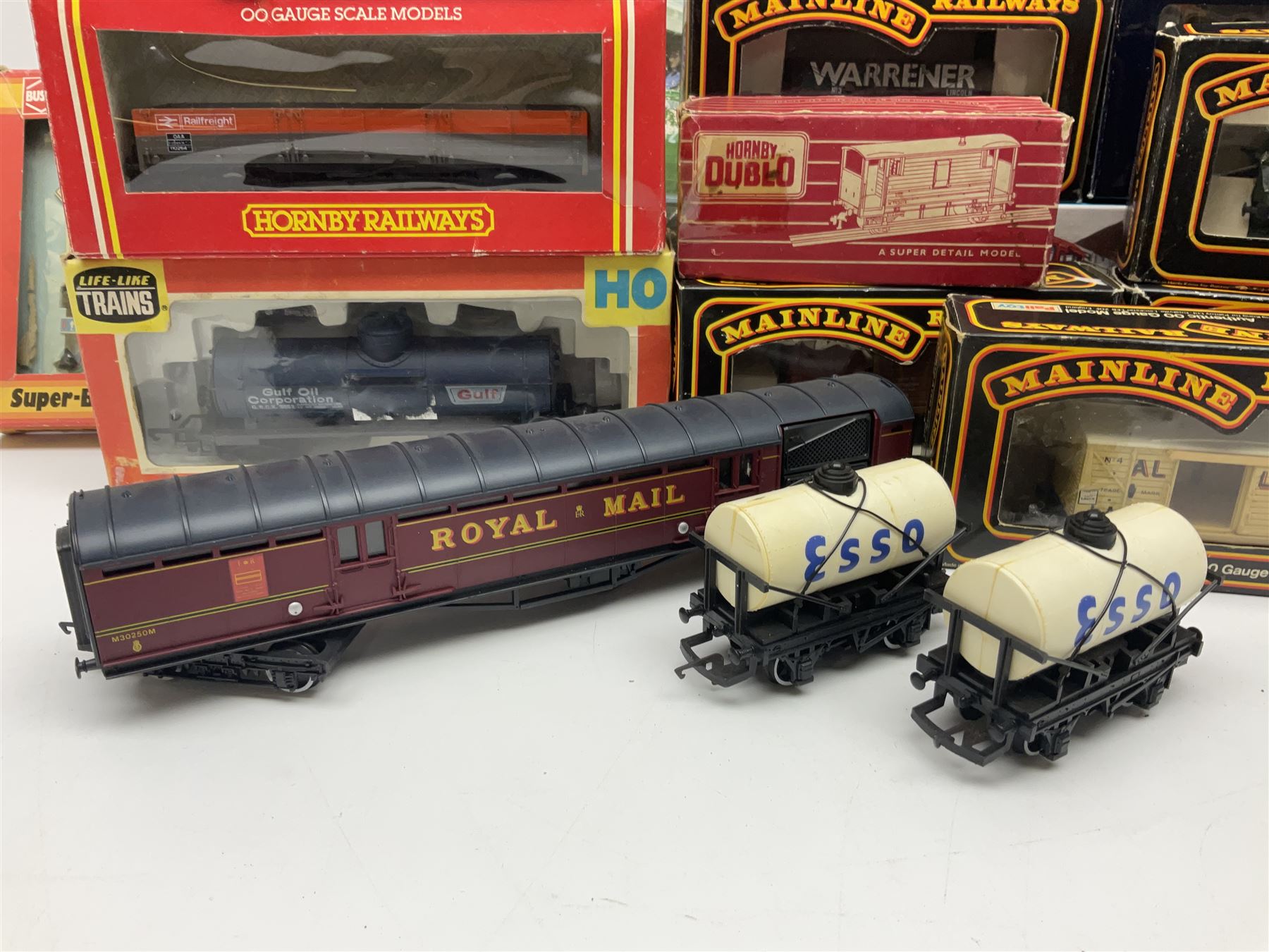 Hornby '00' gauge - RS.651 Freightmaster Set with Class 31 Diesel (Brush Type 2) A1A-A1A locomotive, seven wagons and track; boxed; together with fifteen various makers wagons and Busch Micro Electronic Roadworks Sign Set; predominantly boxed